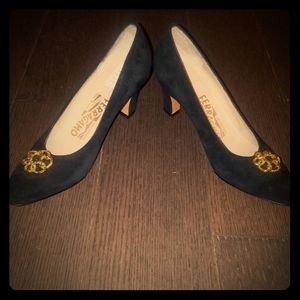 Salvatore Ferragamo Women's Blk Suede Shoe